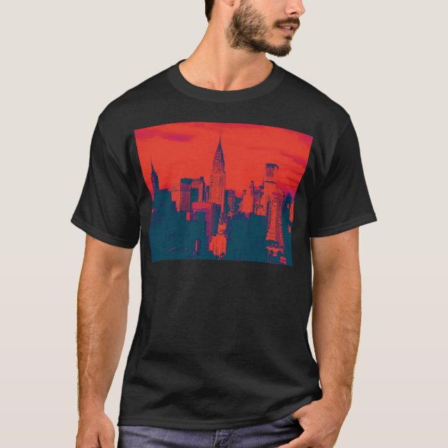 Doften Red Retro Stil Pop Art New York City Tee (Framsida)