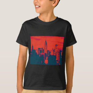 Doften Red Retro Stil Pop Art New York City Tee Shirt