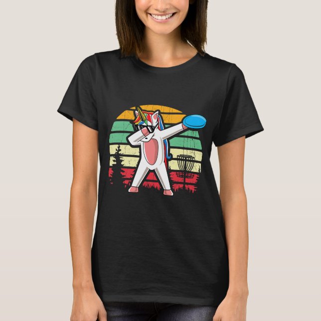 Doftning Unicorn Dab Frisbee Disk Golf Girls Unico T Shirt (Framsida)