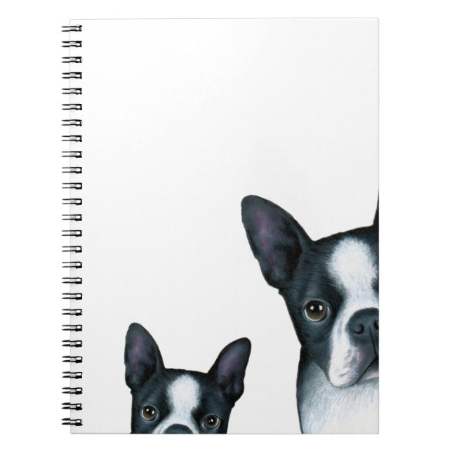 dog 128 Boston Terrier Anteckningsbok Med Spiral (Framsidan)