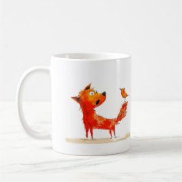 Dog and Bird Cartoon Kaffemugg