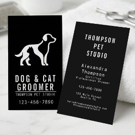 Dog And Cat Groomer Modern Bold Professional Visitkort