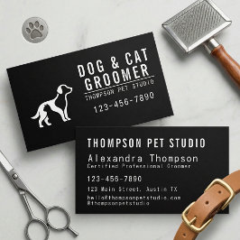 Dog And Cat Groomer Modern Bold Professional Visitkort