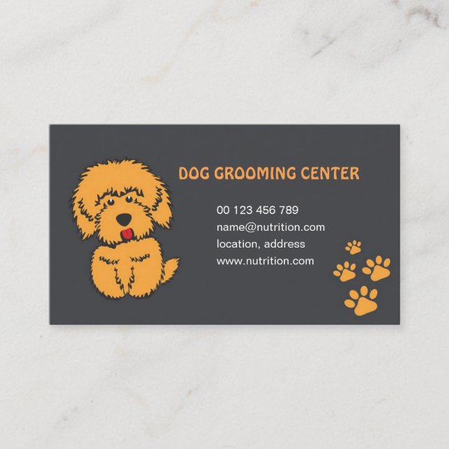 dog and cat grooming business card  visitkort (Framsida)