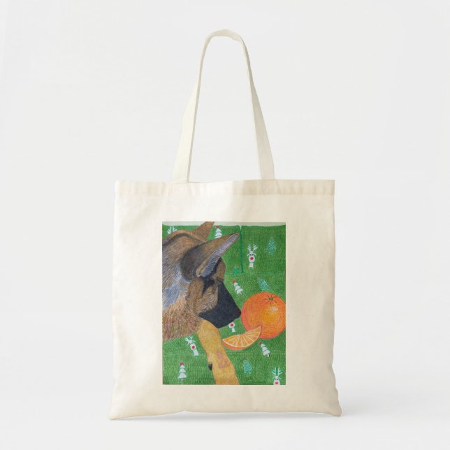 Dog and orange bag tygkasse (Framsidan)