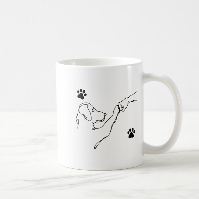 Dog And People Punch Hand Dog Friendship Fist Bump Kaffemugg (Höger)
