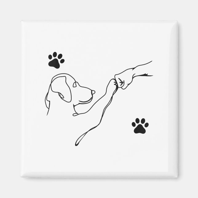 Dog And People Punch Hand Dog Friendship Fist Bump Magnet (Framsidan)