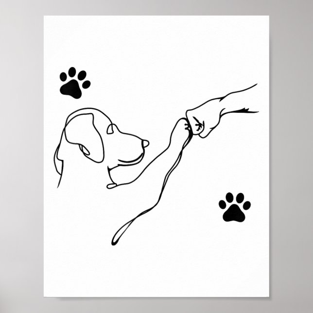 Dog And People Punch Hand Dog Friendship Fist Bump Poster (Framsidan)