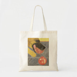Dog and pomegranate bag tygkasse