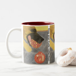 Dog and pomegranate Two-Tone coffee mug Två-Tonad Mugg