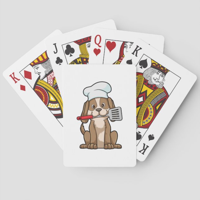 Dog as Cook with Chef's hat & Spatula Casinokort (Baksidan)