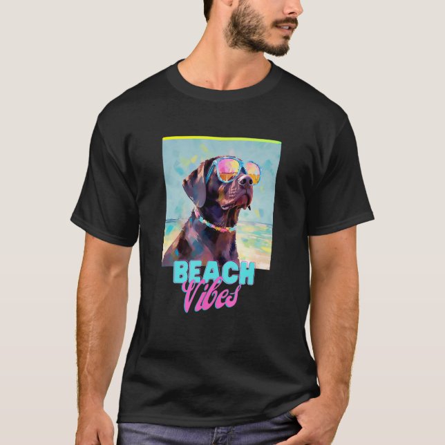Dog Beach T Shirt Cute Labrador Owner Tee Gift Fun (Framsida)