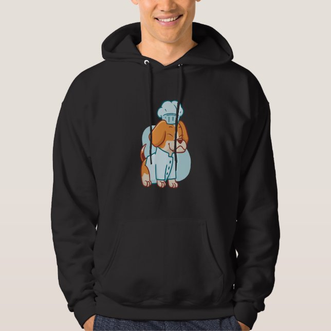 Dog Beagle Chef Cook Kitchen Food Beagle Owner Hoodie (Framsida)