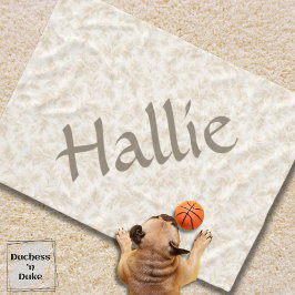 Dog Blanket - Ivory Botanical, Personalized Fleecefilt