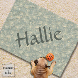 Dog Blanket - Sage Green Botanical, Personalized Fleecefilt