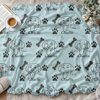  Dog Blanket with Name paws  gifts for dog lovers Fleecefilt