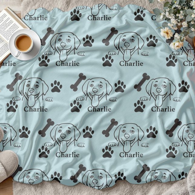  Dog Blanket with Name paws  gifts for dog lovers Fleecefilt (Skapare uppladdad)