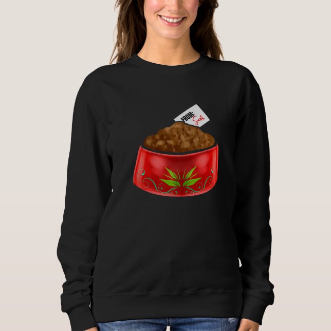 Dog   Bowl Of Dog Food From Santa On Christmas T Shirt (Framsida)