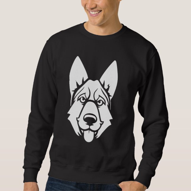 Dog Breed Cute  German Shepherd 1 Lång Ärmad Tröja (Framsida)