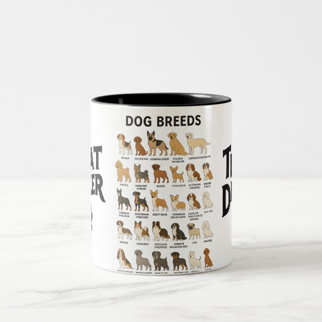 Dog Breeds Mug – Cute Dog Lover Coffee Cup Två-Tonad Mugg (Center)