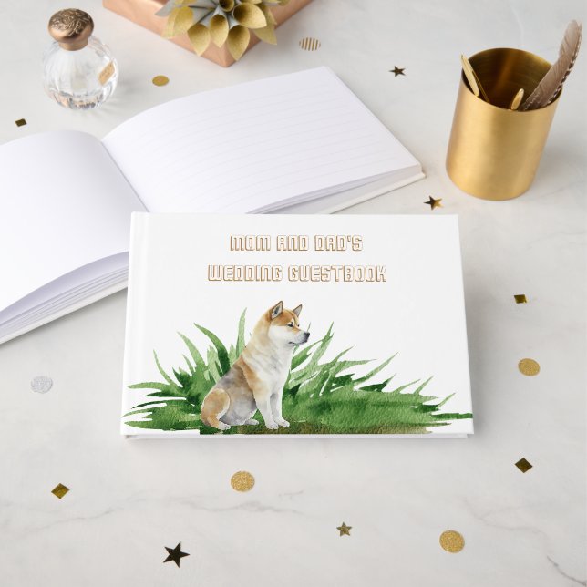 Dog Bride and Groom Pet Wedding Gästböcker (Framsida öppen)