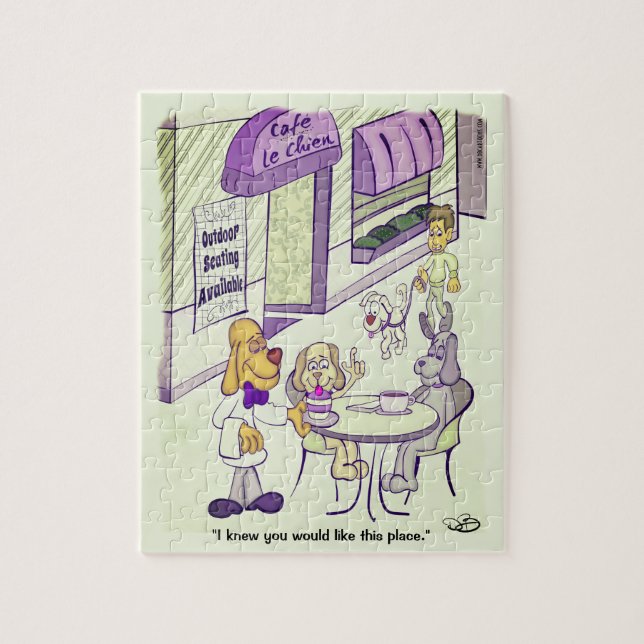 Dog Cafe Funny 8 x 10 Jigsaw Puzzle Pussel (Vertikal)