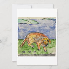 Dog Carrying a Rock Greeting Card Inbjudningar
