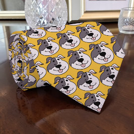 Dog Cartoon on Yellow Custom Necktie Slips