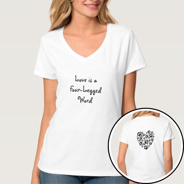 Dog Cat Paw Prints Heart Valentine's Day Love T Shirt (Skapare uppladdad)