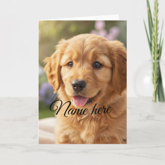 Dog cat pet name photo template simple minimal kort
