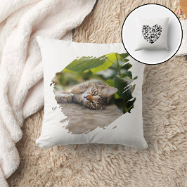 Dog Cat Pet Paw Custom Photo Valentine's Day Love Kudde