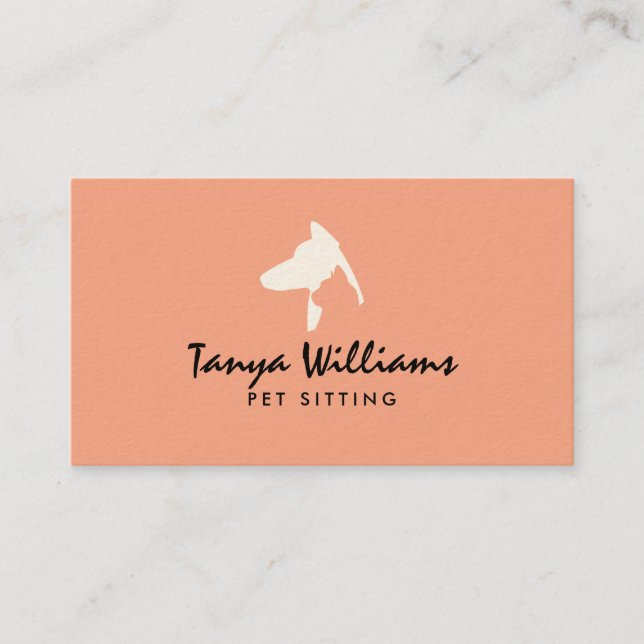Dog cat silhouette logo pet sitting  visitkort (Framsida)