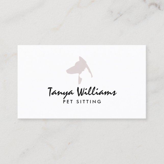 Dog cat silhouette logo pet sitting  visitkort (Framsida)