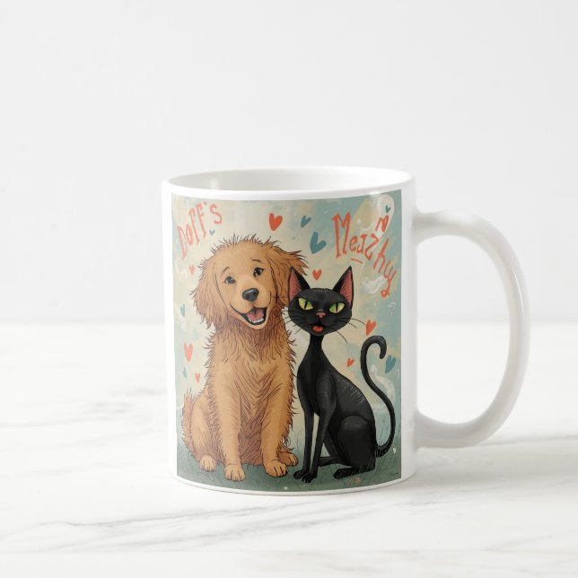 Dog & Cat Whimsical Coffee Mug – Cozy Kind_Ones Kaffemugg (Höger)