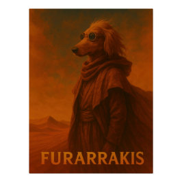Dog Character in Desert Robes With Goggles - Dune Perfect Poster