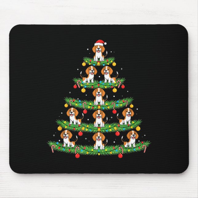 Dog Christmas Tree, Beagle Puppy Holiday Design Fo Musmatta (Framsidan)