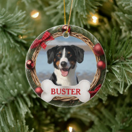 Dog Christmas Tree Ornament with Bone