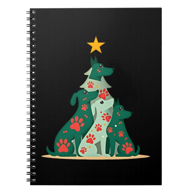 Dog Christmas Tree Shirt - Dog Christmas (3) Anteckningsbok (Framsidan)