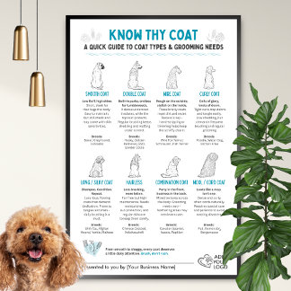Dog Coat Types Chart - Groomers Wall Art  Poster