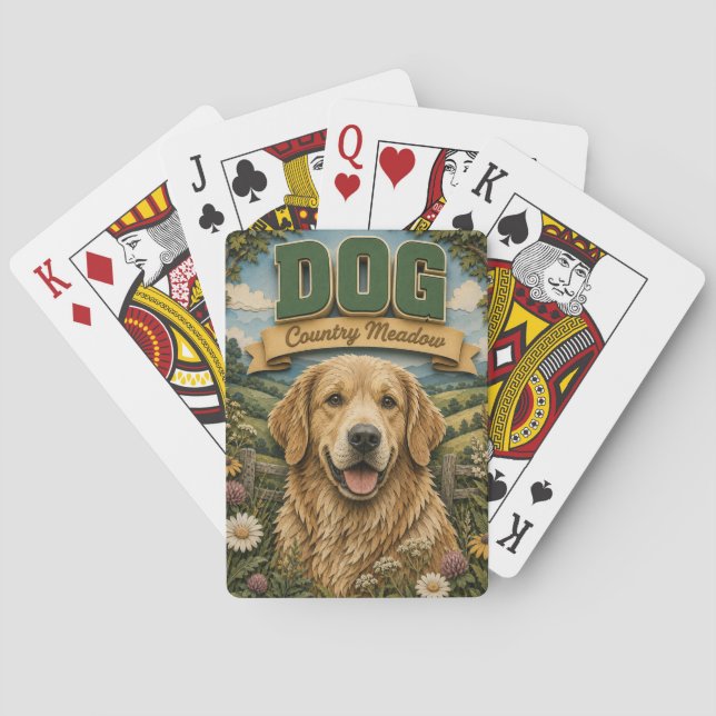 Dog Country Meadow POPCUT Casinokort (Baksidan)