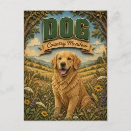 Dog Country Meadow POPCUT Vykort