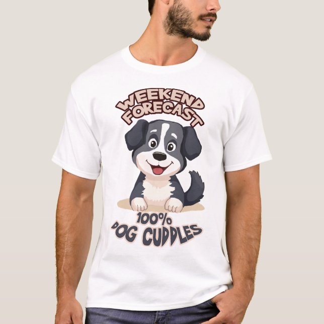 Dog cuddles funny t shirt (Framsida)