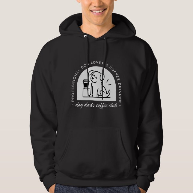 Dog dad club funny coffee lovers hoodie (Framsida)
