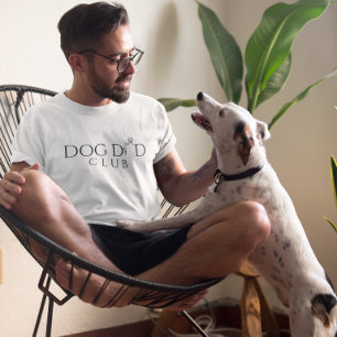 Dog Dad Club Minimal Linje Konst Design T Shirt