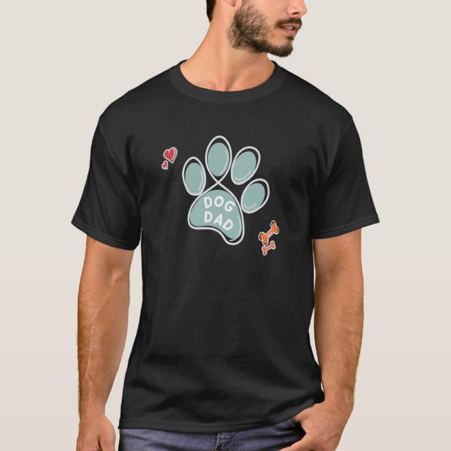 Dog Dad Doodle Paw T Shirt (Framsida)