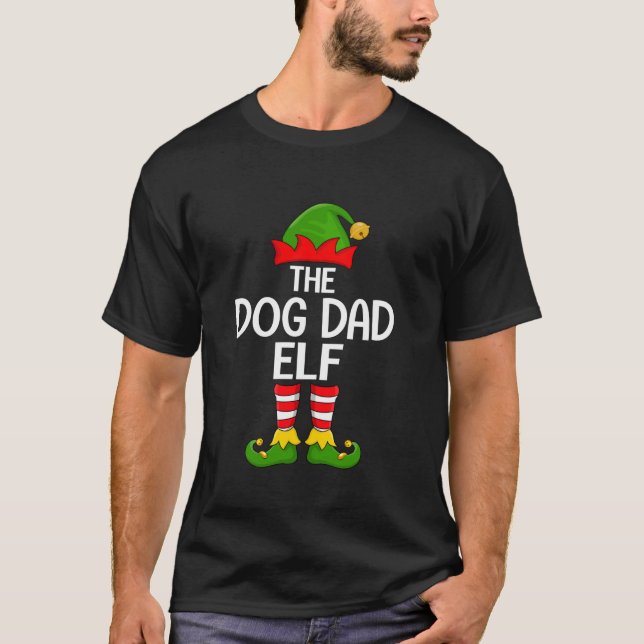 Dog Dad Elf Xmas Matching Family Elf Squad Christm T Shirt (Framsida)