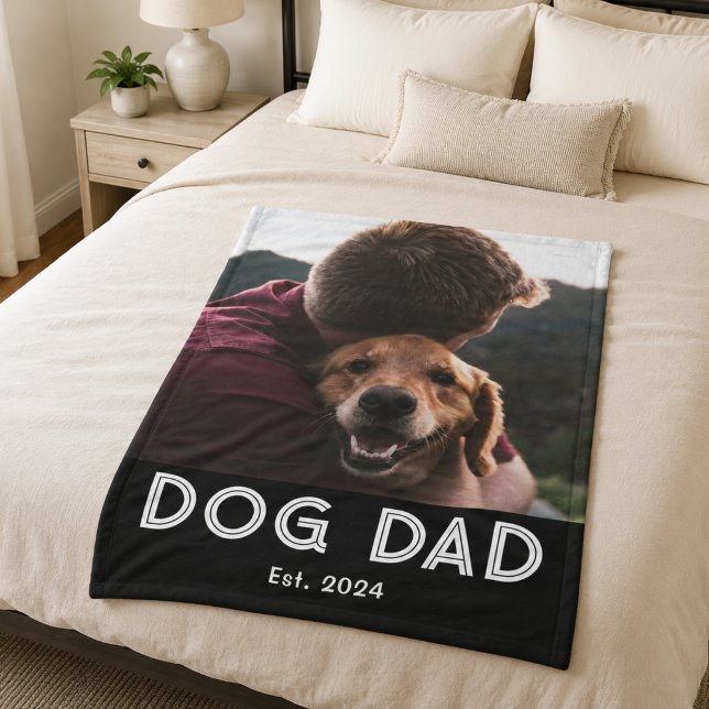 Dog Dad Established Foto  Fleecefilt (Skapare uppladdad)
