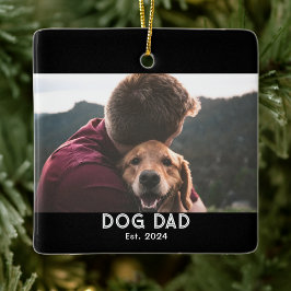 Dog Dad Established Foto Julgransprydnad Keramik