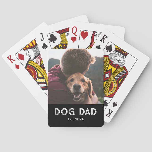 Dog Dad Established Foto Present  Casinokort (Baksidan)