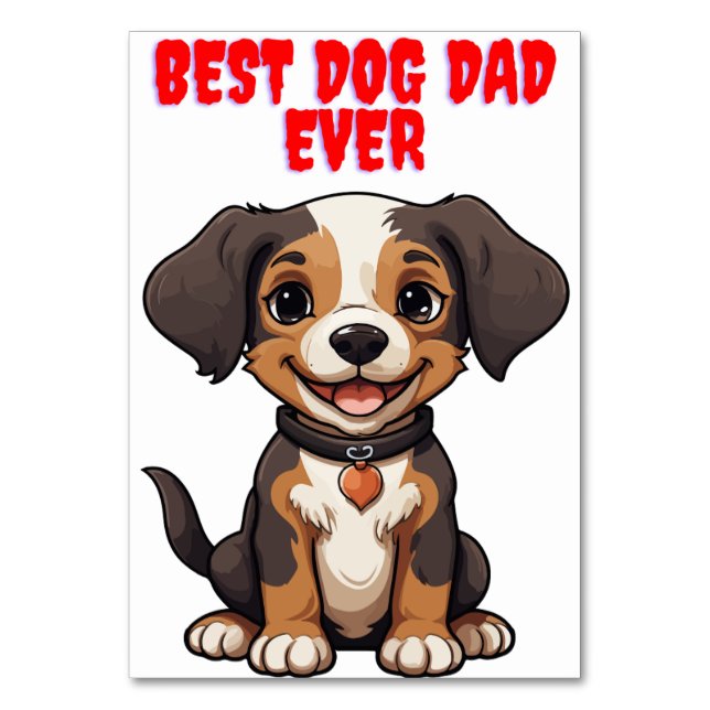 dog dad fathers day cards bordsnummer (Framsidan)